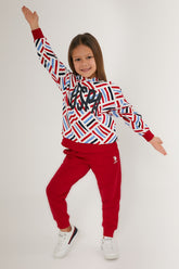 U.S. Polo Kids Girls Pajamas Two Pieces Set Three Thread Raised